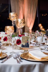 Special Moments Event Planning - Tammy Waterman - Clearwater Beach Wedding Planner - best wedding planner in Tampa Bay - gold and red wedding decor