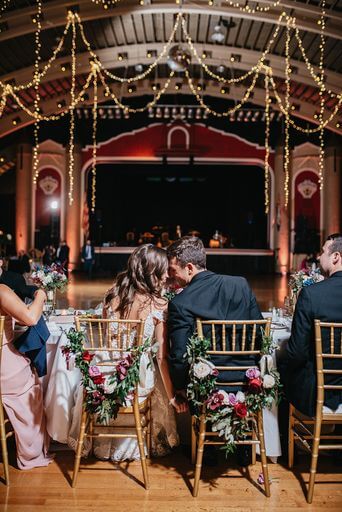 Luxurious Rose Gold and Burgundy Downtown St. Pete Ballroom Wedding