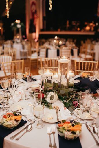 Luxurious Rose Gold and Burgundy Downtown St. Pete Ballroom Wedding