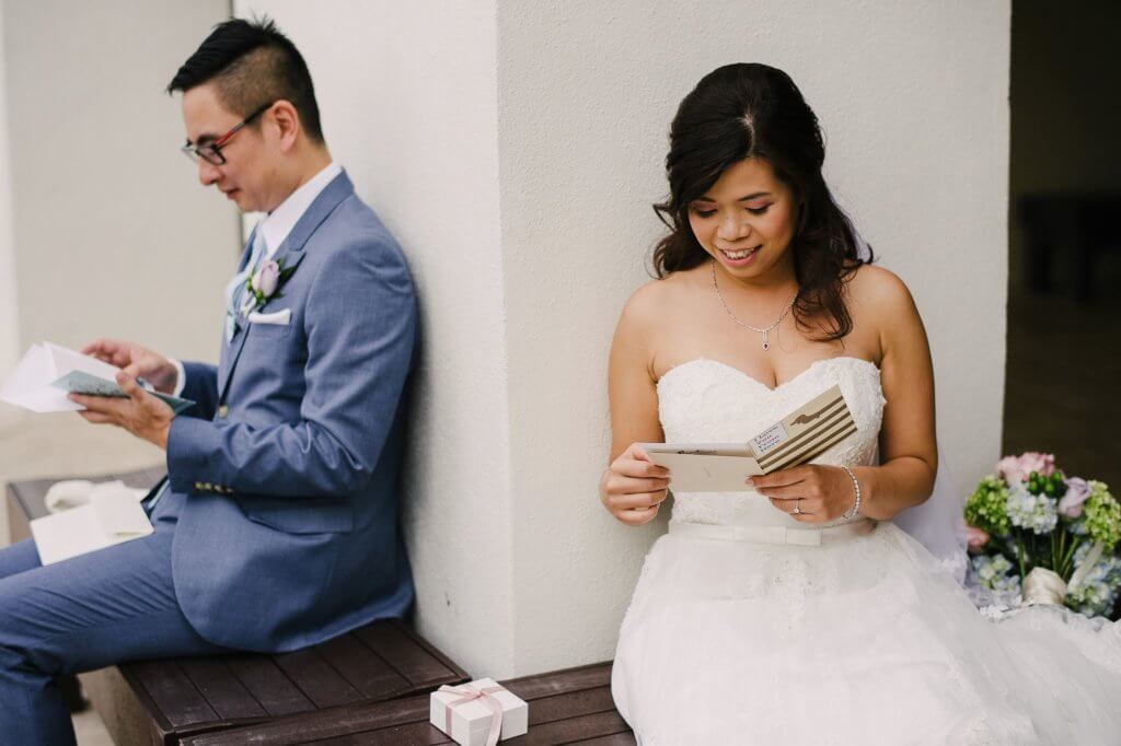 Tampa asian wedding - bride and groom - first look