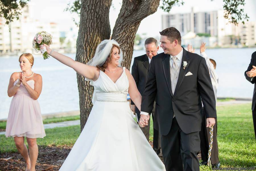 bride and groom - just married