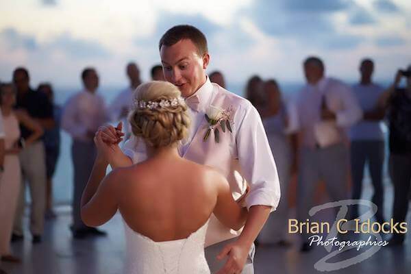 sunset first dance - first dance - bride and groom at sunset- destination wedding - clearwater destination wedding 