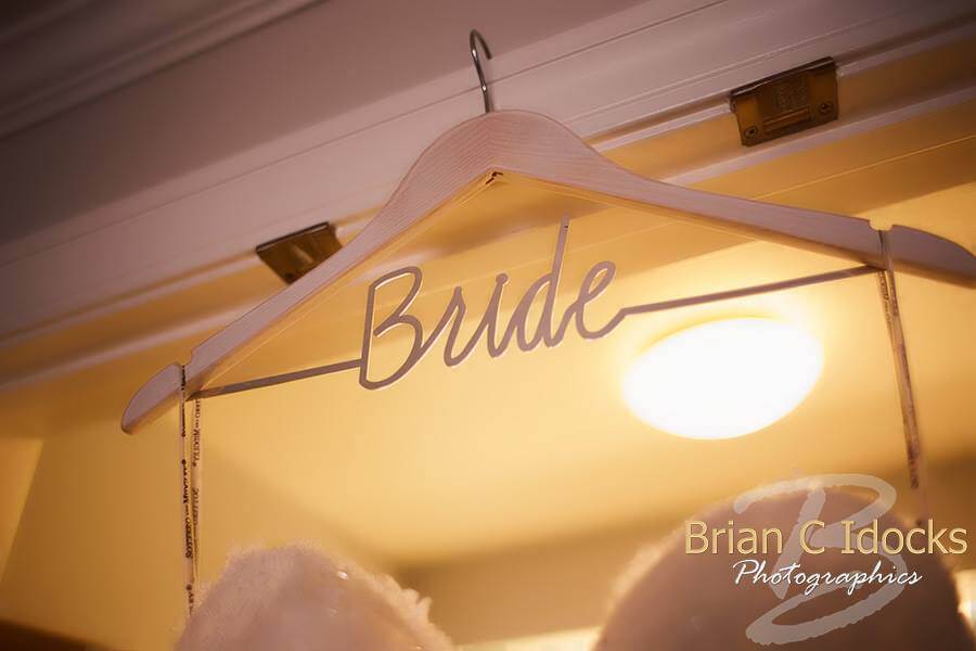 wedding gown hanger with Bride on it - clearwater beach destination wedding - bride - wedding details