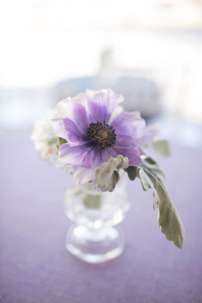 Special Moments Event Planning - 15th anniversary party - purple centerpieces