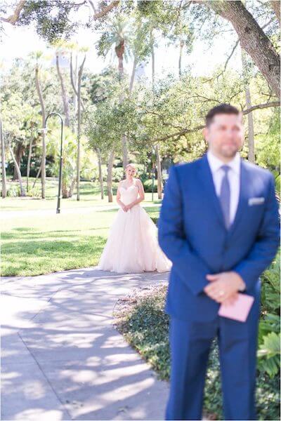 Special Moments Event Planning – Tampa Wedding Planner – Davis Island Garden Club – Davis Island Garden Club Wedding - groom waiting for first look