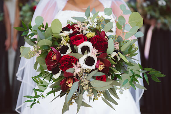 Special Moments Event Planning – Tampa Wedding Planner – Tampa Bay Wedding Planner- Tampa Wedding – Armature Works wedding - burgundy bridal bouquet