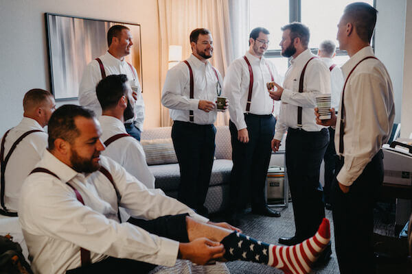 St Petersburg wedding planner – events by special moments – gulf coast wedding planner -groomsmen- red white and blue socks