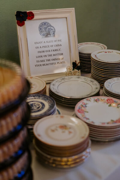 St Petersburg wedding planner – events by special moments – gulf coast wedding planner - pie bar- vintage dessert plates