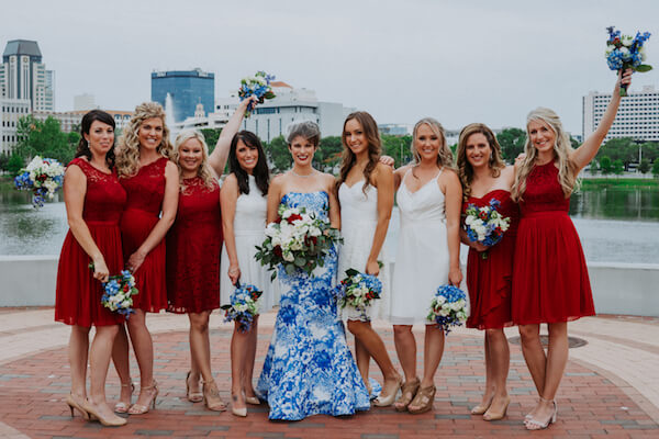 St Petersburg wedding planner – events by special moments – gulf coast wedding planner -red bridesmaids dresses