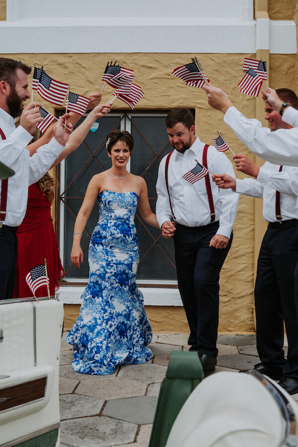 St Petersburg wedding planner – events by special moments – gulf coast wedding planner - red white and blue wedding- grand exit