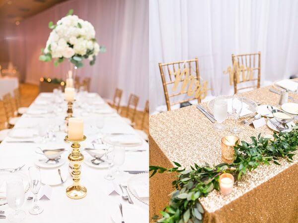 Innisbrook Resort wedding – Palm Harbor wedding – shimmering gold sweetheart table