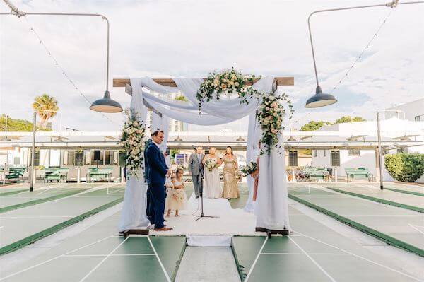 St Pete wedding – St Petersburg wedding planner – St Petersburg shuffleboard club wedding - here comes the bride