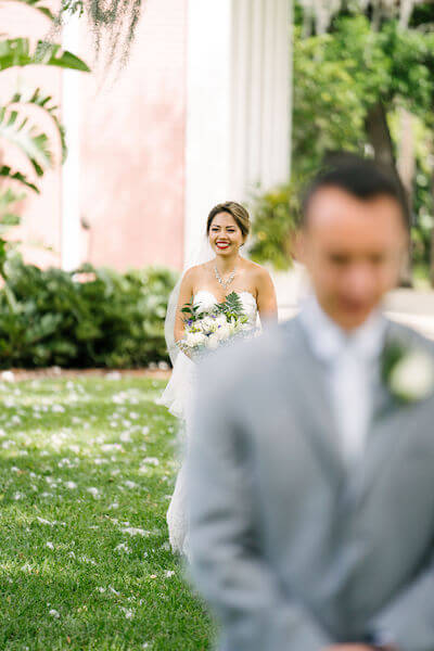 Tampa wedding planner- Special Moments Event Planning – Tampa Garden Club wedding - first look