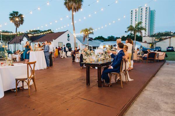 St Pete wedding – St Petersburg wedding planner – St Petersburg shuffleboard club wedding - nighttime reception