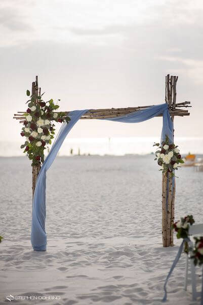 Special Moments Event Planning - Sandpearl Resort - Clearwater Beach Wedding - birchwood wedding arch - beach wedding