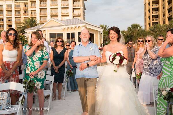 Special Moments Event Planning - Sandpearl Resort - Clearwater Beach Wedding - bride with father walking down the aisle