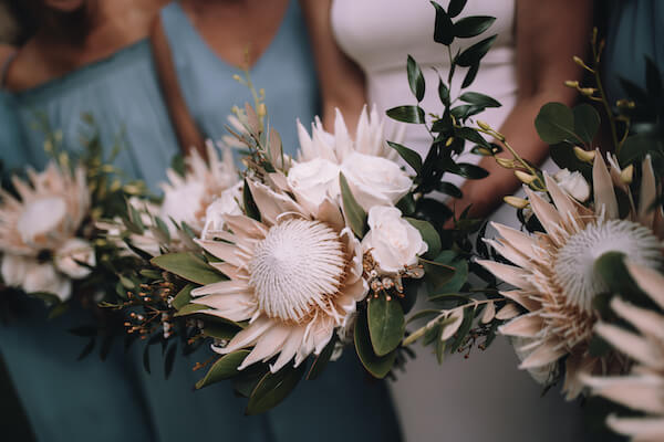 Special Moments Event Planning – Clearwater Beach Wedding – Clearwater Beach Wedding Planner- Clearwater Beach Destination Wedding- bouquet - bridal bouquet - white bouquet - white bridal bouquet - King Protea bridal bouquet