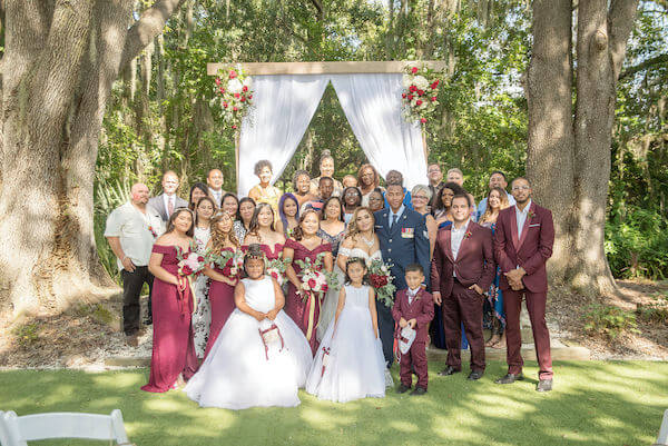 Special Moments Event Planning - Tampa Bay wedding - Secret Garden Wedding - 911 wedding - Military couple - bride and groom - intimate wedding - red, white and blue wedding