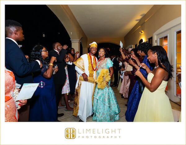 Clearwater Beach wedding - Nigerian wedding - Grand Exit. - bubbles for wedding. - Bride and Groom in Nigerian wedding clothes 