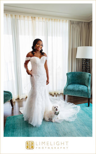 Opal Sands Resort - Bride - Bride with dog - Clearwater Beach wedding