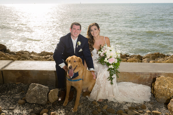 Clearwater Beach Wedding – Opal Sands Wedding – Special Moments Event Planning - bride and groom with dog - including your dog in your wedding - 