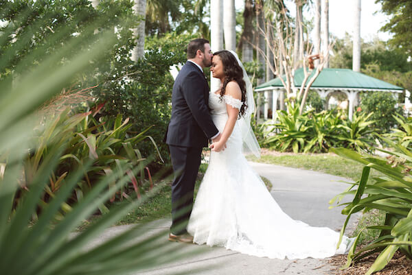 First Look – Bradenton wedding – Palma Sola Botanical Park wedding – Special Moments Event Planning - bride and groom - bride and groom embracing - bride and groom embracing after first look