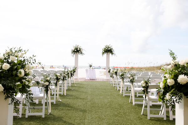 Sandpearl Resort – Sandpearl Wedding – Clearwater Beach Wedding – Greek wedding – Clearwater Beach wedding planner – Special Moments Event Planning - beach wedding. - outdoor wedding ceremony at the Sandpearl resort - white wedding decor