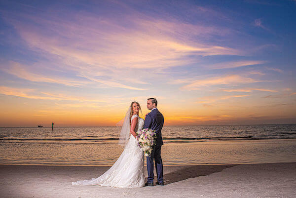 Special moments Event Planning x- Clearwater Beach wedding - Clearwater Beach wedding planner - Sandpearl Resort wedding - bride and groom on beach - bride and groom on Clearwater Beach - bride and groom at sunset on Clearwater Beach