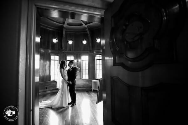 bride and groom inside a Powel Crosley Estate