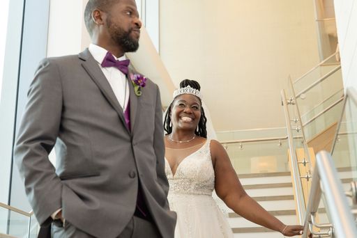 groom turning around to see his bride for the first time