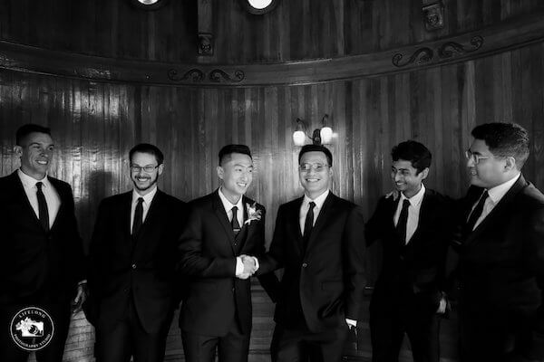 groom and groomsmen at the Powel Crosley Estate in Sarasota 