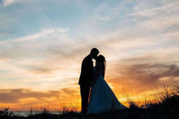 Sunset wedding photos on Clearwater beach