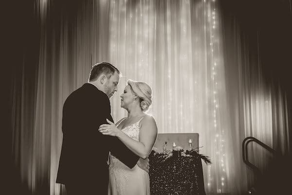 bride and groom during their first dance at the Opal Sands Resort Clearwater Beach