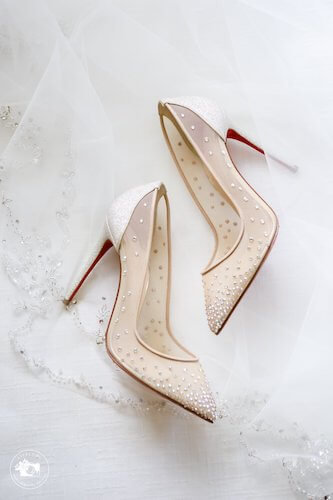 fairytale bride's Christian Louboutin wedding shoes