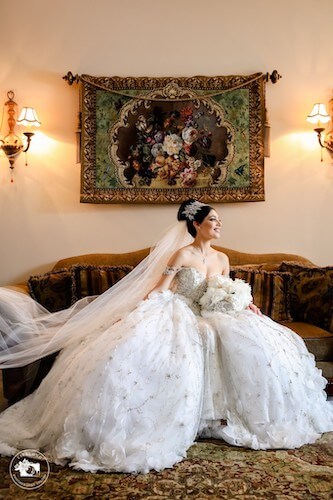 bride in her fairytale wedding gown