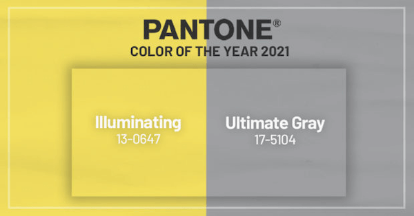 Pantone colors of the year for 2021 - Ultimate Grey and Illuminating