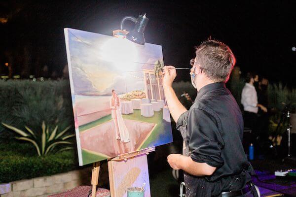 Live event painter at a Clearwater Beach wedding