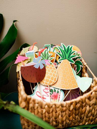 Hawaiian inspired props for Photo Booth