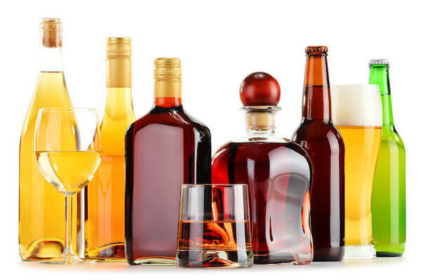 display of upscale liquor to cater to your wedding guests