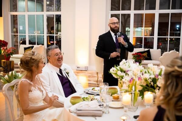 best man making toast at an intimate Tampa wedding at The Vault