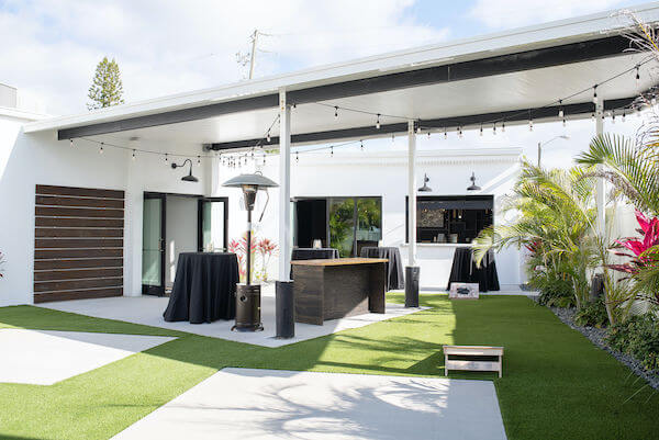 The outdoor patio and event space at The West Events