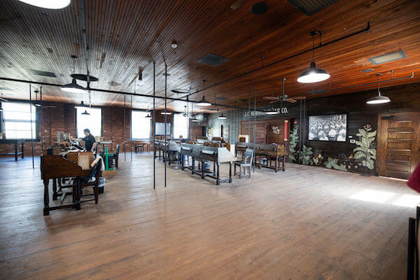 3rd floor hand rolling lounge in the JC Newman Cigar Co factory in Tampa