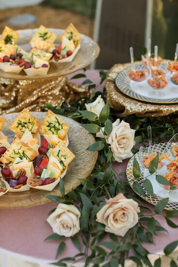 display of individual charcuterie boards