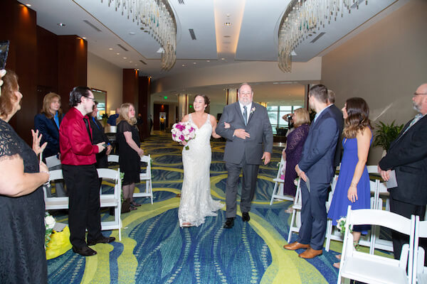 bride walking down the aisle to Canon in D