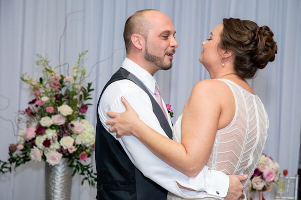 bride and groom during their first dance