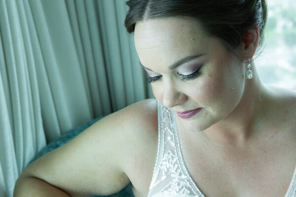 portrait of a Clearwater Beach bride before her fist look