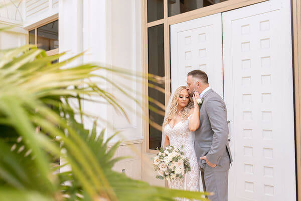 wedding portraits outside the Sand Pearl Resort in Clearwater Beach