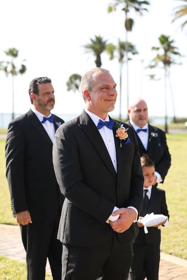 groom and wedding party waiting for his bride at his Dunedin Florida wedding