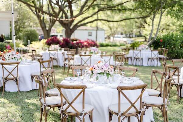 Tampa garden party wedding reception