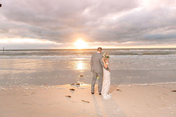 sunset wedding photos on Clearwater Beach